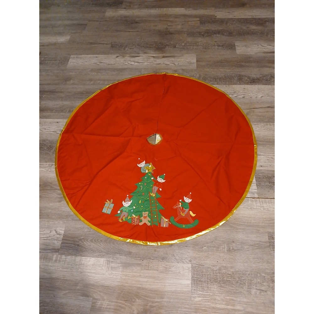House Of Hatten‎ Holiday Scene Vintage Christmas Tree Skirt 42" New